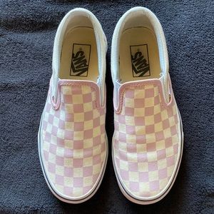 Light Lavender Checker Vans